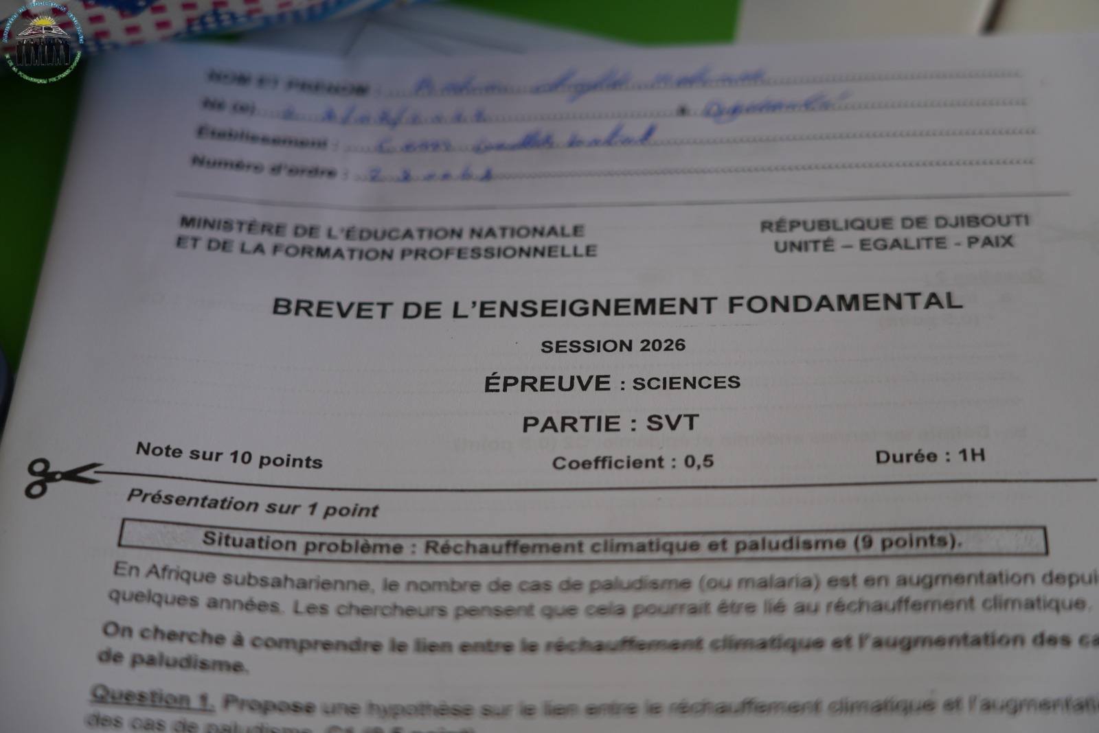 Brevet d’Etudes Fondamental 2026.